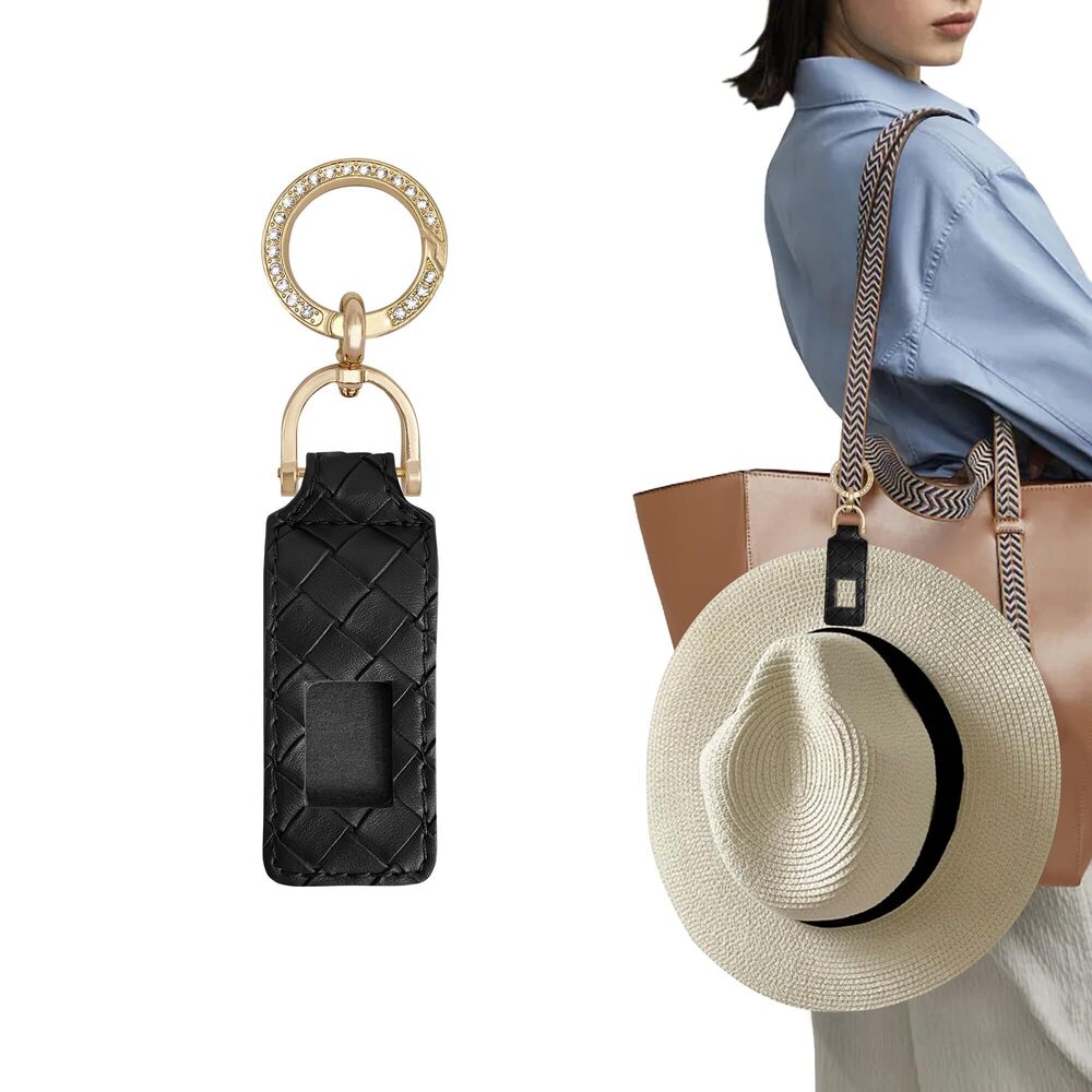 6746 Hat Clip For Travel On Bag Backpack Luggage Fashion Pu Leather - Picture 1 of 5
